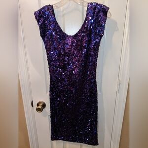 Black Tie purple sequin dress